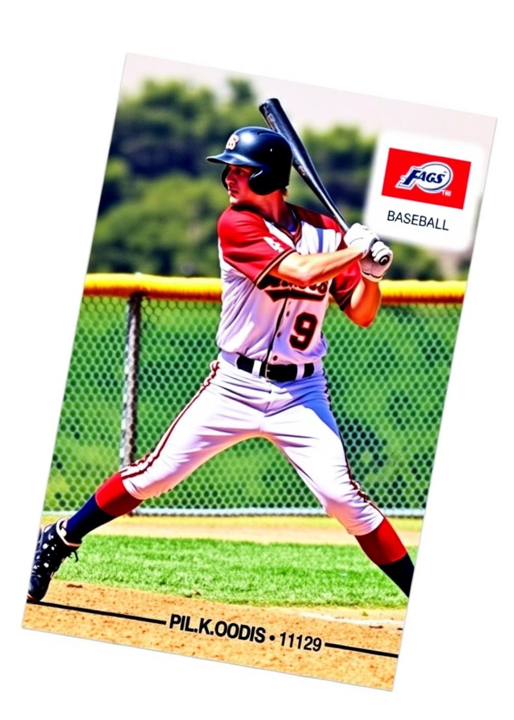Custom high school baseball trading card