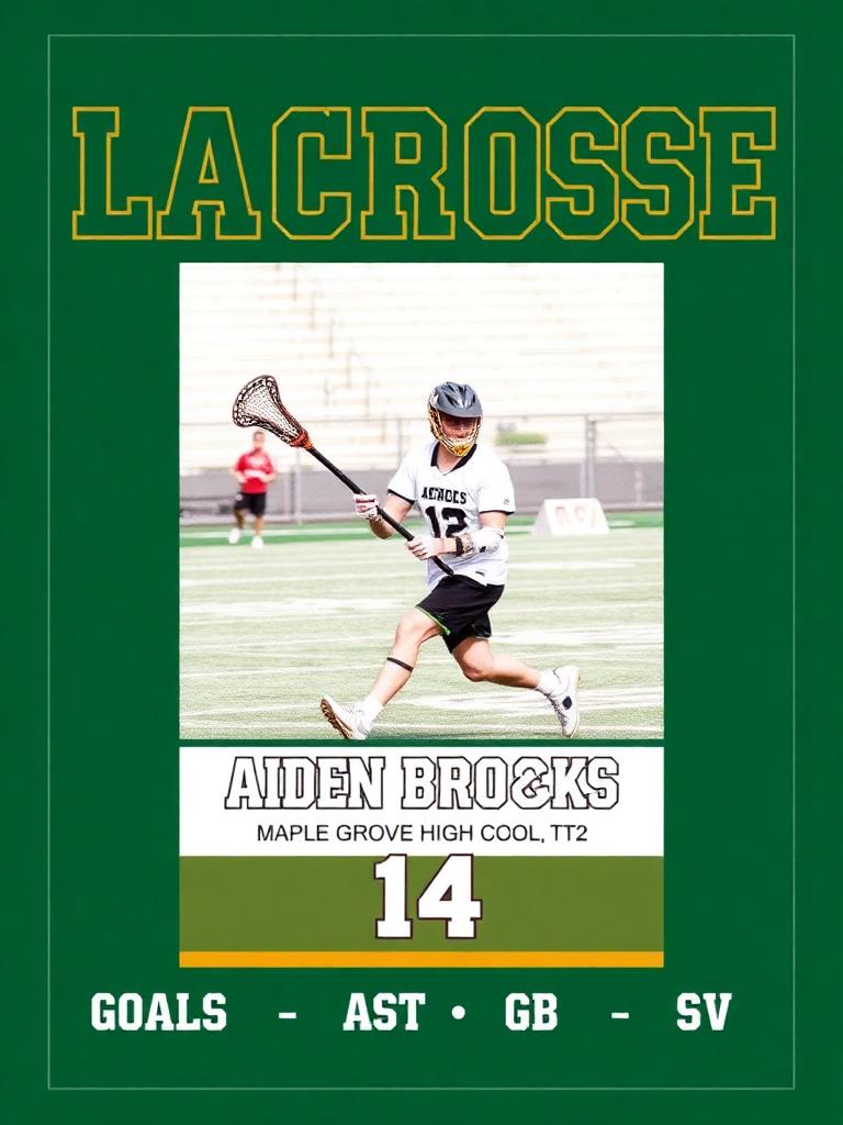 Custom high school lacrosse trading card
