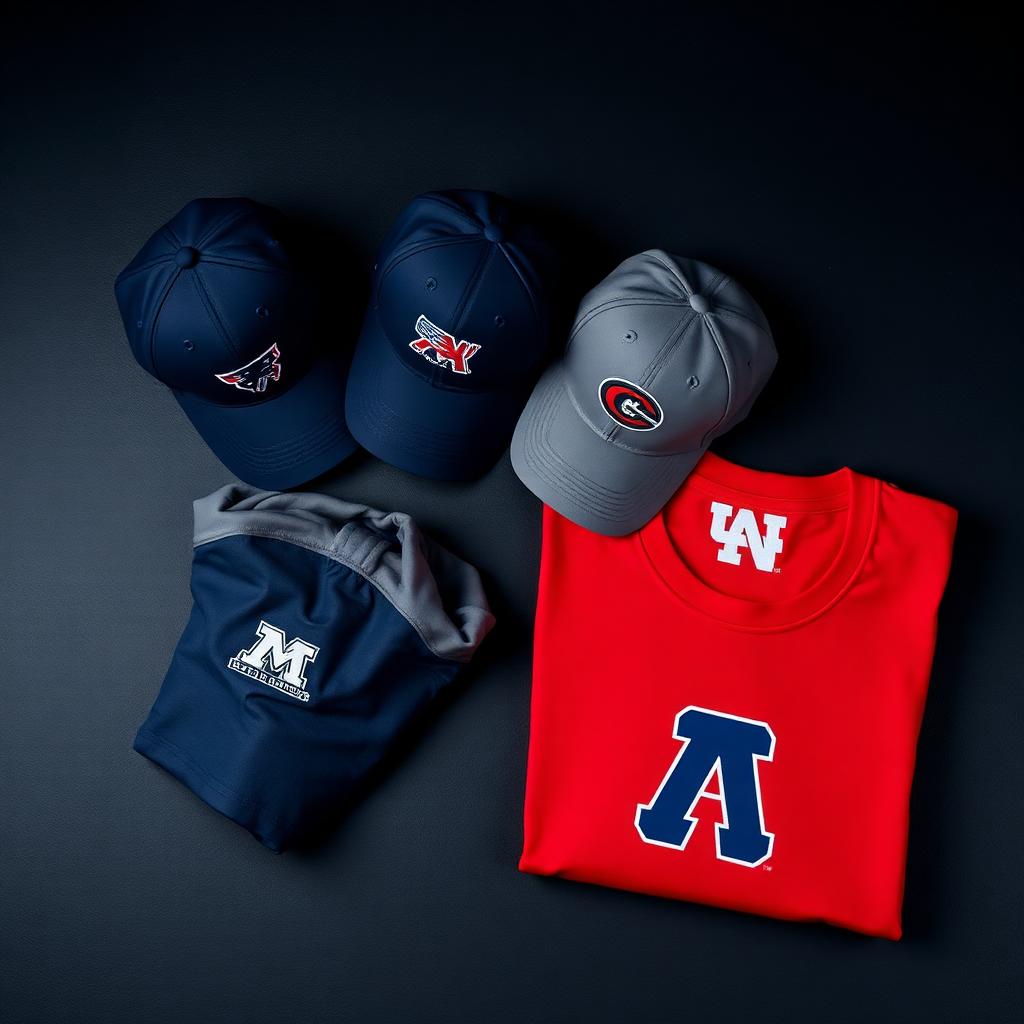 Custom embroidered baseball hats and printed team t-shirts